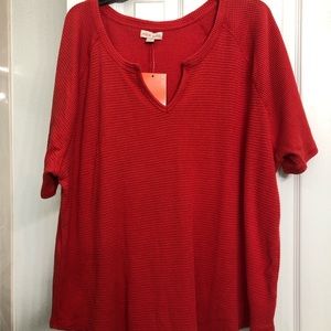 Ladies Knox Rose Red Shirt Top 4X NWT